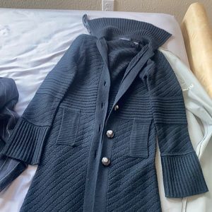 Moda international size xs black coat